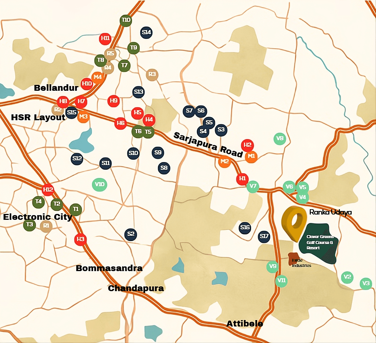 Ranka Udaya location map with nearby landmarks